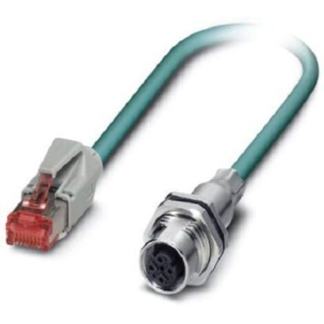 Câble Ethernet catégorie 5e Blindé Phoenix Contact, Bleu, 1m Avec connecteur Droit ( Prix pour 1 )
