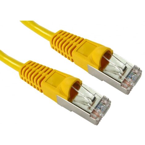 Câble Ethernet catégorie 5e FTP RS PRO, Jaune, 2m PVC Avec connecteur Droit ( Prix pour 1 )