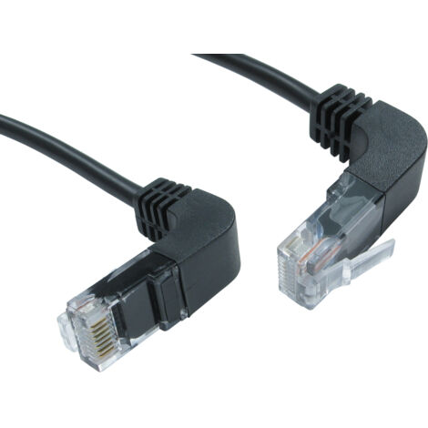 Câble Ethernet catégorie 5e UTP RS PRO, Noir, 3m PVC Avec connecteur coudé ( Prix pour 1 )
