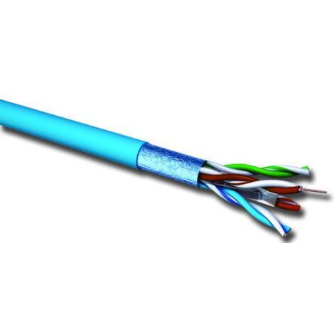 Câble Ethernet catégorie 6 F/UTP CAE Multimedia Connect, Bleu, 100m LSZH Sans terminaison LSZH ( Prix pour Bobine de 100 Mètres )