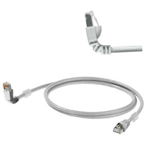 Câble Ethernet catégorie 6 S/FTP Weidmuller, Gris, 0.5m LSZH Avec connecteur coudé, Sans halogène ( Prix pour 1 )