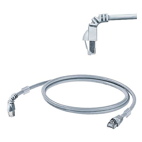 Câble Ethernet catégorie 6 S/FTP Weidmuller, Gris, 10m LSZH Avec connecteur coudé ( Prix pour 1 )