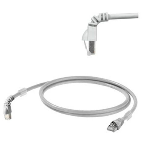 Câble Ethernet catégorie 6 S/FTP Weidmuller, Gris, 2m LSZH Avec connecteur coudé ( Prix pour 1 )