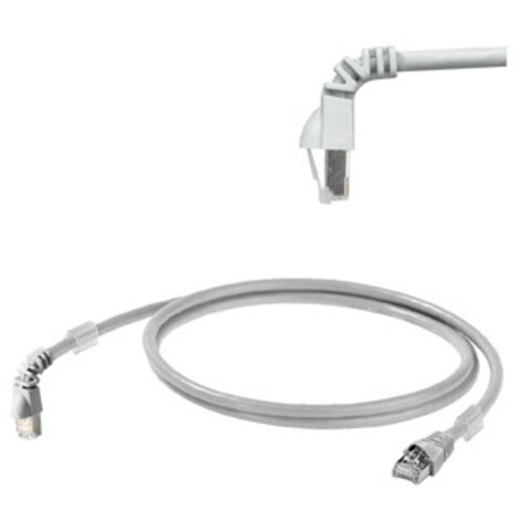 Câble Ethernet catégorie 6 S/FTP Weidmuller, Gris, 3m LSZH Avec connecteur coudé ( Prix pour 1 )