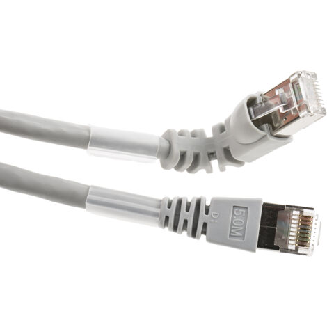 Câble Ethernet catégorie 6 S/FTP Weidmuller, Gris, 5m LSZH Avec connecteur coudé ( Prix pour 1 )