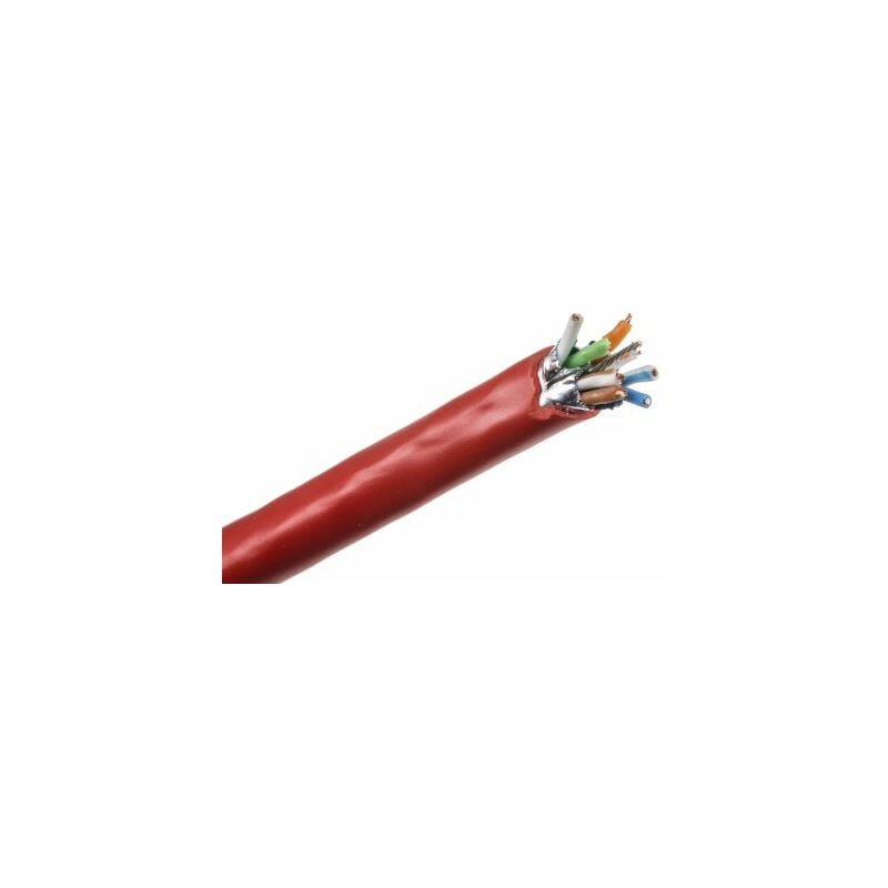 Cae Groupe - Câble Ethernet catégorie 6 u/ftp cae Multimedia Connect, Rouge, 100m pvc Sans terminaison, iec 60332-1 ( Prix pour Bobine de 100 Mètres )