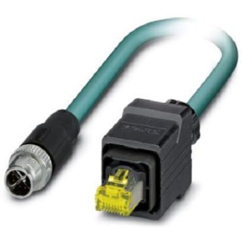 Câble Ethernet catégorie 6a Blindé Phoenix Contact, Bleu, 5m Avec connecteur Droit ( Prix pour 1 )
