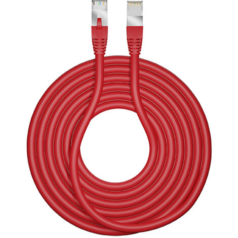 Câble Ethernet catégorie 6a S/FTP CAE Groupe, Rouge, 5m LSZH Avec connecteur Droit ( Prix pour Sachet de 5 )
