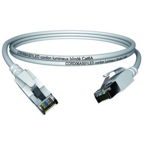 Câble Ethernet catégorie 6a S/FTP CAE Multimedia Connect, Gris, 3m LSZH Avec connecteur, CEI 60332-1 / NF C 32070 C2 ( Prix pour 1 )