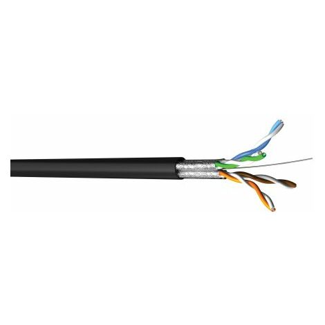 Câble Ethernet catégorie 6a U/FTP CAE Multimedia Connect, Noir, 100m LSZH Sans terminaison LSZH ( Prix pour Bobine de 100 Mètres )