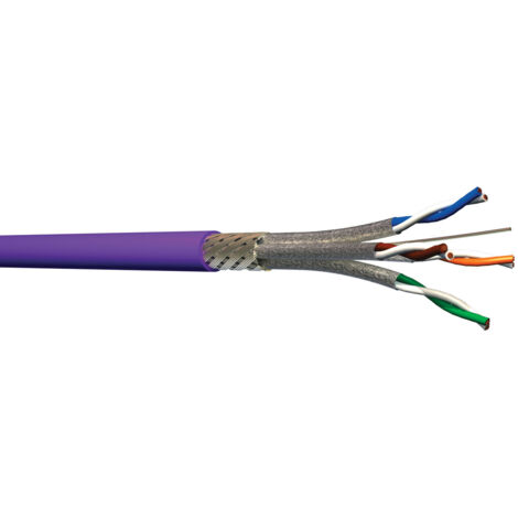 Câble Ethernet catégorie 7 S/FTP CAE Multimedia Connect, Violet, 250m LSZH Sans terminaison LSZH ( Prix pour Bobine de 250 Mètres )
