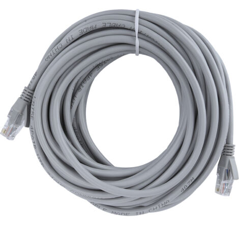 Câble Ethernet Gris Cat5E 100M Fils de Saut Ordinateur RJ45 Cuivre Sans Oxygène 10 Mètres