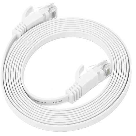 Câble Ethernet Plat CAT6 Gigabit 8 Fils Cuivre - Longueur 2 Mètres