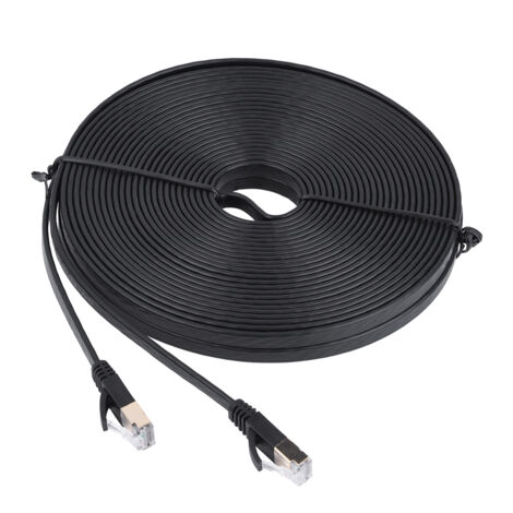 Câble Ethernet Plat CAT7 Blindé 600MHz 10m pour Réseau LAN