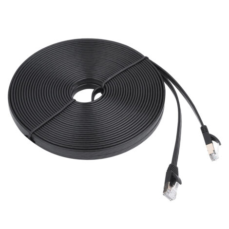 Câble Ethernet Plat CAT7 Blindé 600MHz 15m pour Réseau LAN