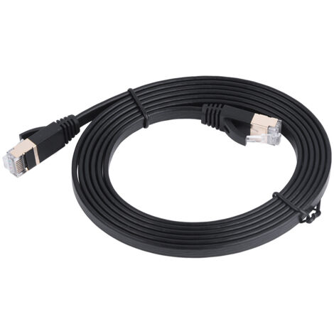 Câble Ethernet Plat CAT7 Blindé 600MHz 1.8m pour Réseau LAN RJ45
