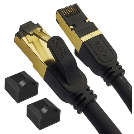 Câble Ethernet Reulin 7,5 m, Plug and Play, câble LAN Cat8, TP 40G
