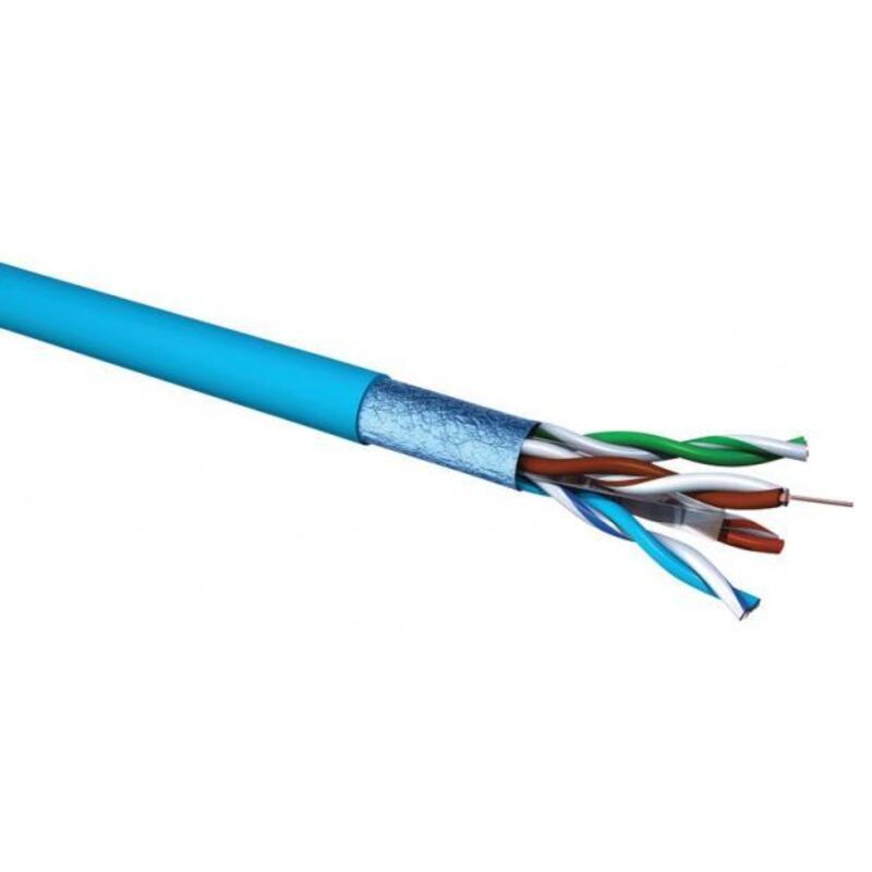 CAE - Câble Ethernet catégorie 6 f/utp Multimedia Connect, Bleu, 305m lszh Sans terminaison lszh ( Prix pour Bobine de 300 Mètres )