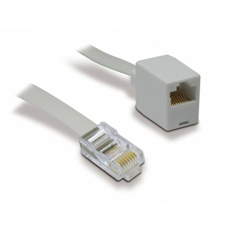Câble Ethernet RJ45 mâle/fem. plat - rallonge 1,8 m - Blanc
