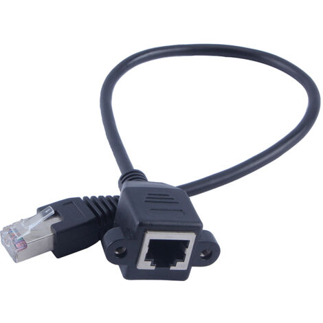 Câble Ethernet RJ45 mâle-femelle 30 cm pour raccordement panneau vissé