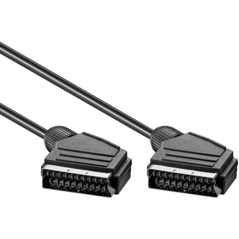 ADNAUTO Cable euroconector-Scart M-M 2 M Negro