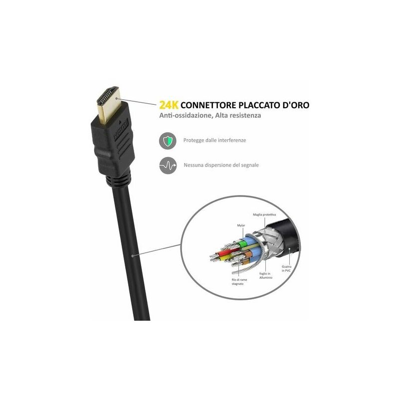 

Cable soho hdmi a/m - hdmi a/m v1.4 8.0m negro/oro - Ewent