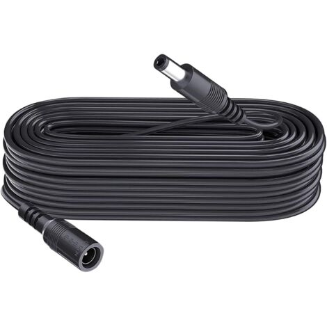 Câble Extension DC 8m - Connecteur 5,5x2,1mm - Cuivre PVC - 3A Max - Caméra CCTV LED Noir