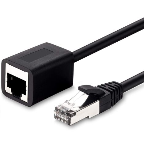 Cable extensor red UTP CAT5E macho a hembra 1 M Negro