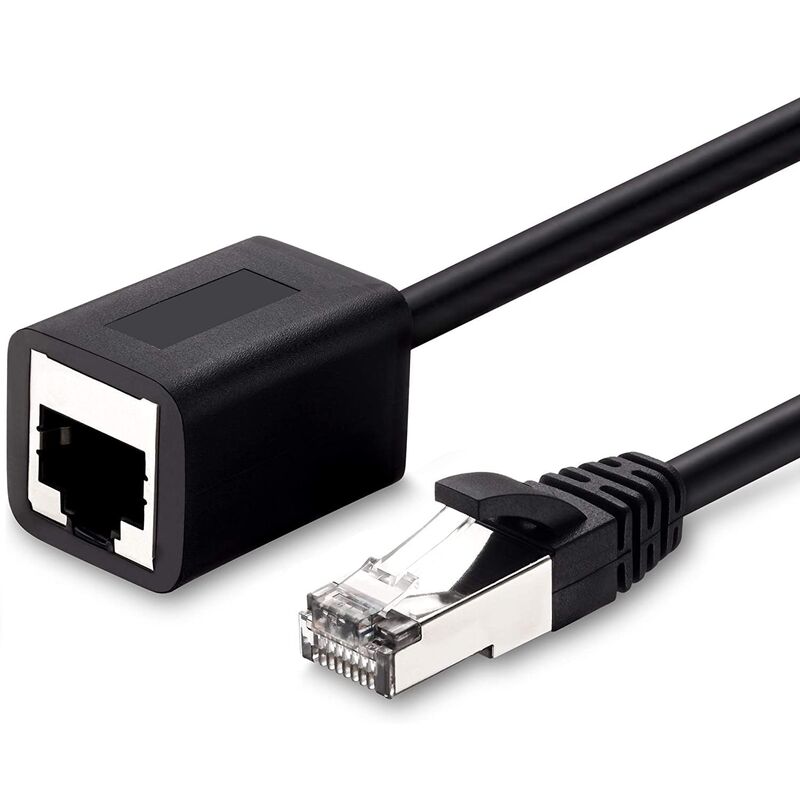 

Cable extensor red UTP CAT5E macho a hembra 2 M Negro