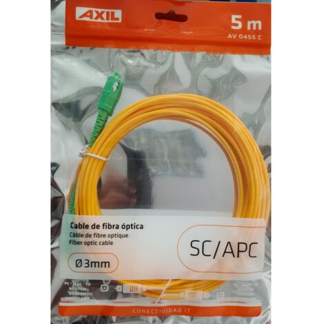Cable fibra optica conector sc/apc 5mt axil