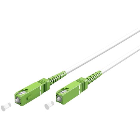 Cable fibra optica SC-APC monomodo simplex 9-125 10 M Blanco