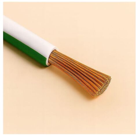 Câble Fil Unipolaire FLRY-B ISO 6722 Classe B Sec. 0,50 mmq Blanc/Vert