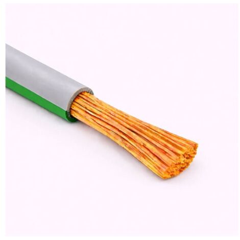 Câble Fil Unipolaire H05V-K sec. 0,35 mmq Gris/Vert