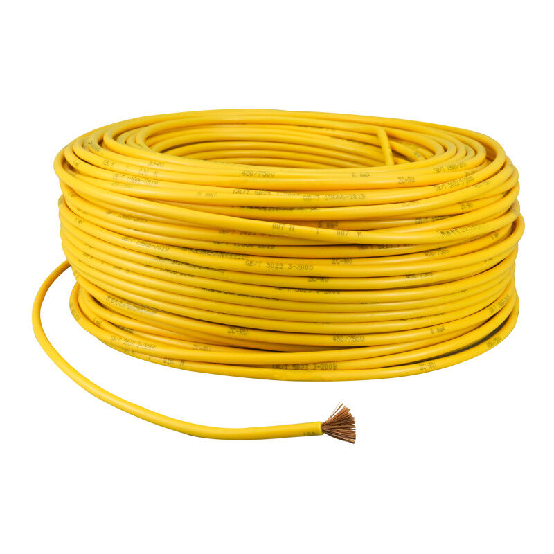 Leclubled - Câble Flexible Monoconducteur 6mm² Multibrins - Bobine Jaune 100m