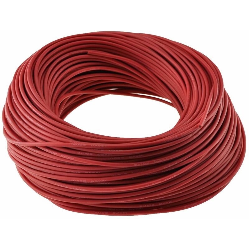 

Cable flexible silicona seccion 14AWG resistente hasta 200º y hasta 600v rojo