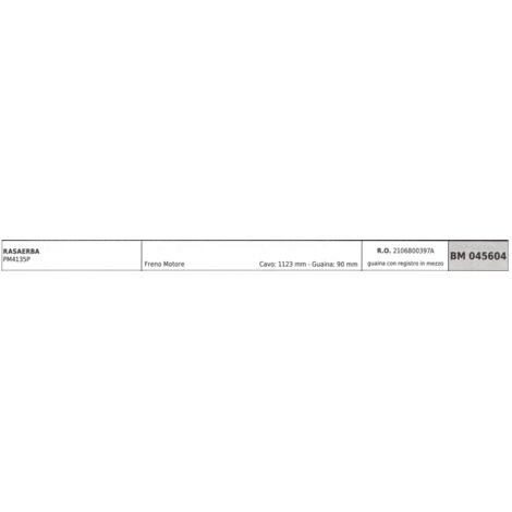 Câble frein moteur MOWOX tondeuse PM4135P câble 1123 mm gaine 90 mm avec registre