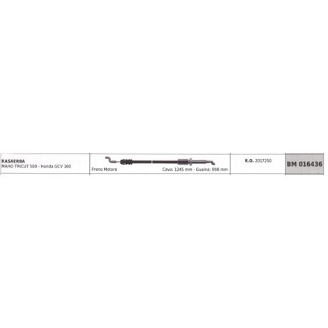 Câble frein moteur SANDRIGARDEN tondeuse MAHO TRICUT câble 1245 mm gaine 998 mm