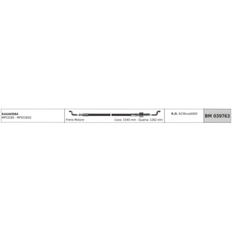 Câble frein moteur tondeuse MAORI MP5318S - MP5518SQ câble 1540 mm gaine 1262 mm