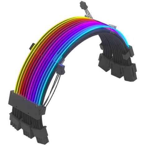 Câble gainé 3x8 broches, câble RGB 8 broches, câble adressable durable pour boîtier PC