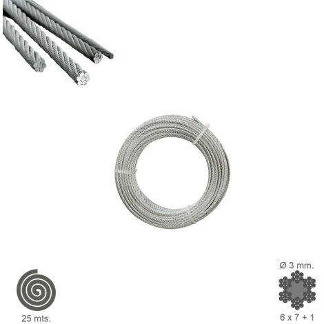 Cable Galvanizado   3 mm. (Rollo 25 Metros) No Elevacion