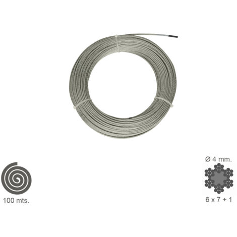 Cable Galvanizado   4 mm. (Rollo 100 Metros) No Elevacion