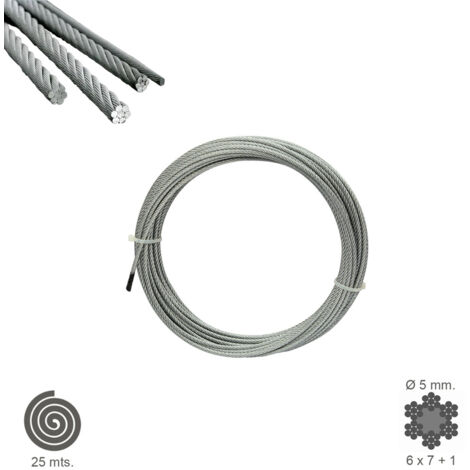 Cable Galvanizado   5 mm. (Rollo 25 Metros) No Elevacion