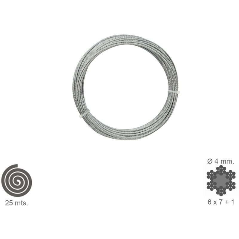 

Maurer - Cable galvanizado 4 mm. (rollo 25 metros) no elevacion