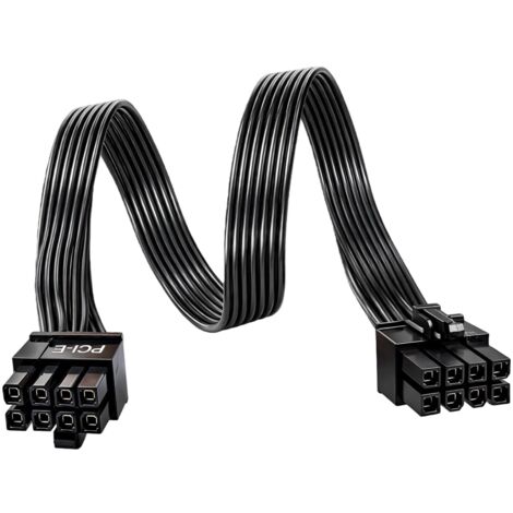 Câble GPU 8 Pin PCIe, Câble d’alimentation GPU 8 broches ATX vers PCIe 6+2, Cordon PCI 8 Broches pour Carte Graphique, Compatible avec Corsair Thermaltake ARESGAME Modular Power Supply, Noir