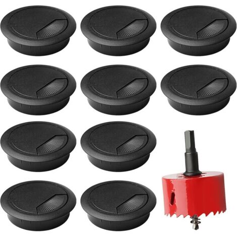 Cable grommet for the desk, black, cable grommet with 1 hole saw, hole cover for desk organization, round cable grommet for the home office MUMU
