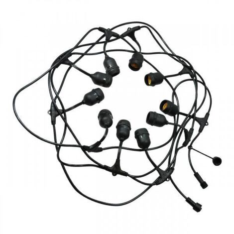 Câble guirlande 36V E27 10 douilles 6,12m Polux extérieur