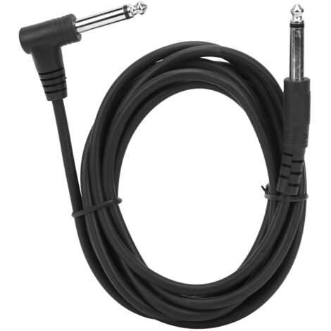 Câble Guitare 6.35mm avec Connecteur Anglé 3m pour Ampli - Fil Audio