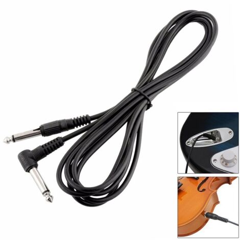 Câble Guitare 6.35mm Jack Droit-Anglé 3 mètres pour Amplificateur - Fil Instrument