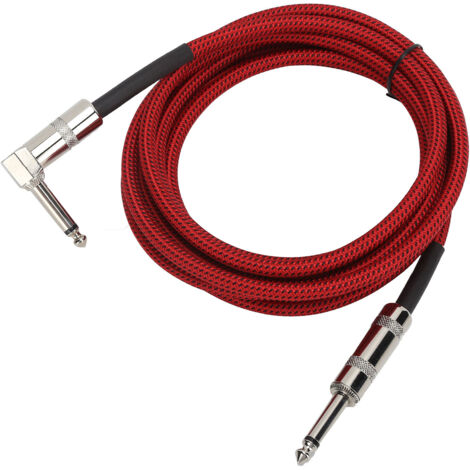 Câble Guitare Électrique 6.35mm Rouge 6m - JORINDO - Cord Audio Instrument de Musique 1/4in