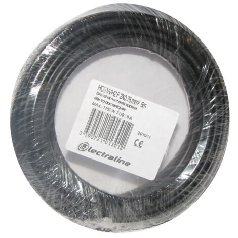 Câble H03VVH2F 2x0.75 05m noir couronne - ELECTRALINE